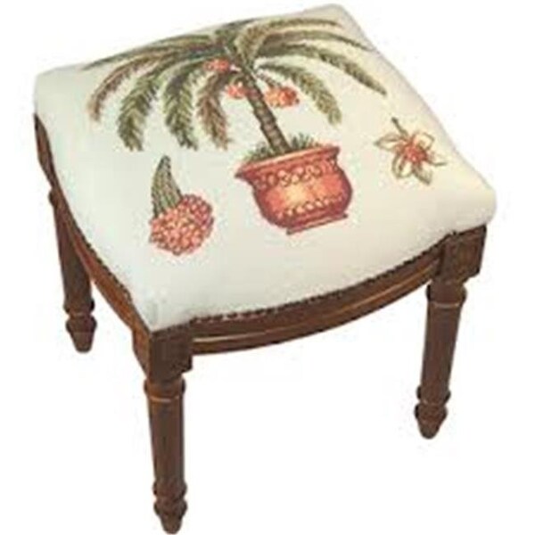 123 Creations 123 Creations C216FS Palm Tree needlepoint stool C216FS - main
